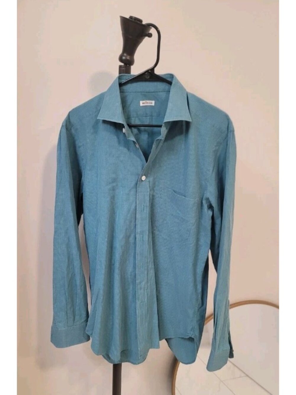 Kiton Dress Shirt Long Sleeve. Sz Large Made In Italy Green Men's